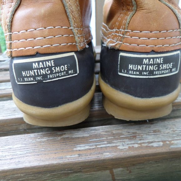 Vintage LL Bean Maine Hunting Boots Brown Leather size 8 Narrow - Picture 4 of 11